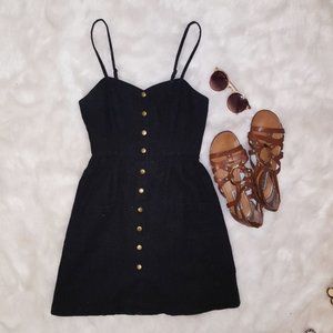 Urban Outfitters Black snap up mini dress